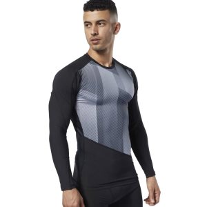 Koszulki Męskie Reebok One Series Training Compression Czarne PL 89DUOFQ